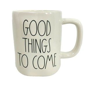 Rae Dunn Good Things to Come Coffee Mug White LL Artisan Collection by Magenta